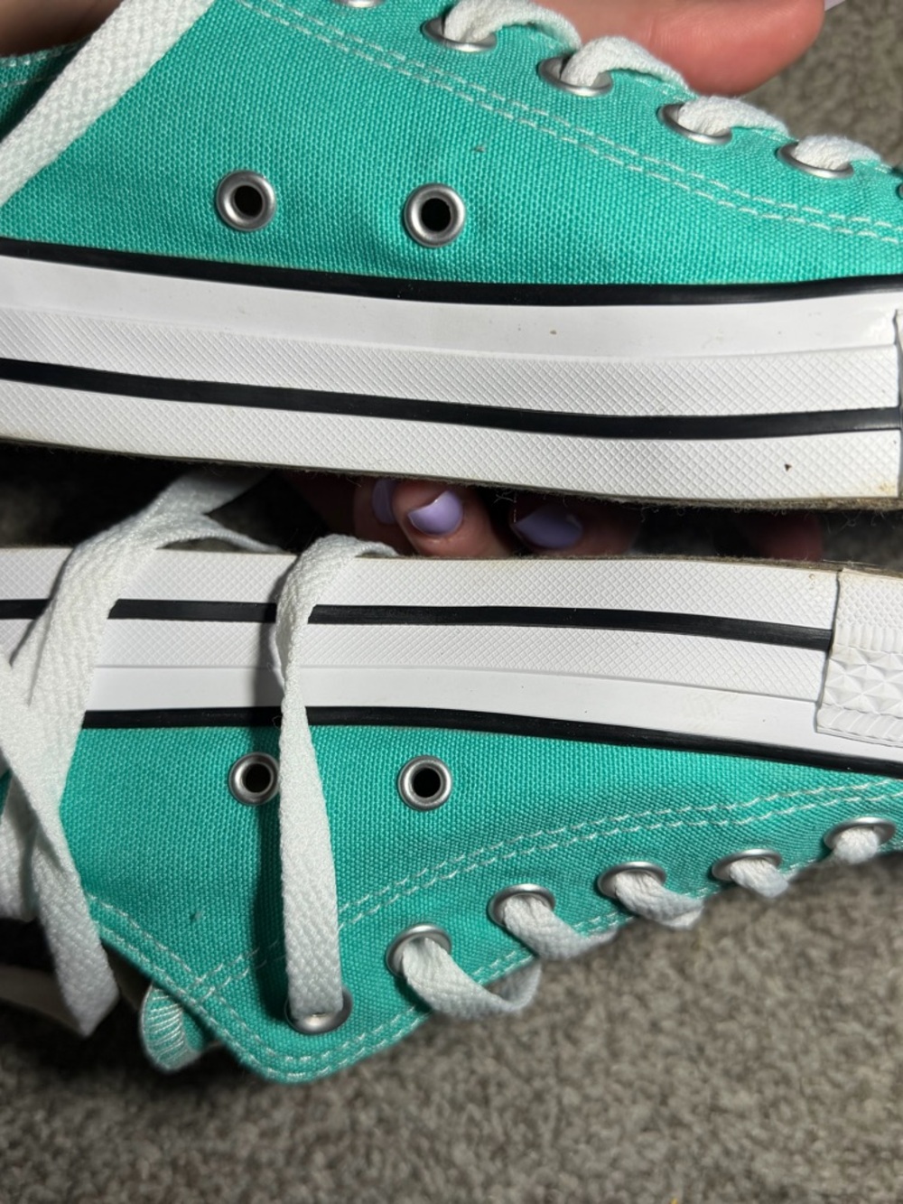 Converse Low Top Sneakers - Teal with White - Picture 10 of 14